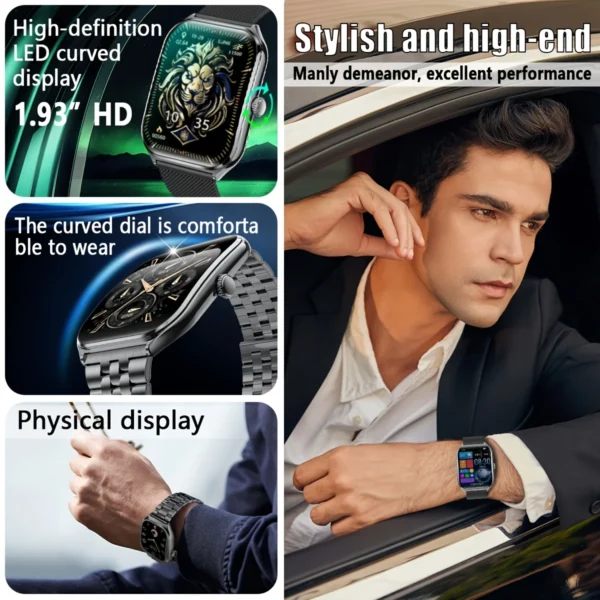 2025 Slim men's and women's smartwatch 1.96-inch AMOLED HD screen Motion track Bluetooth call IP67 waterproof for Huawei Xiaomi - Image 4