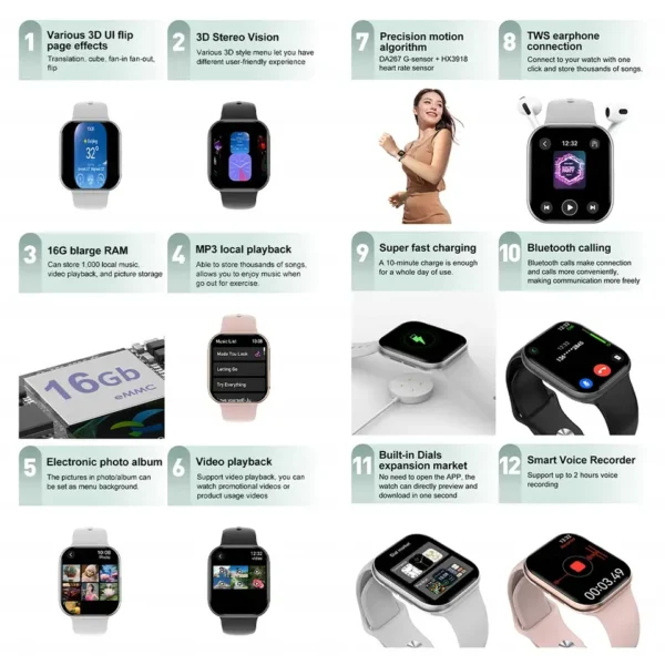 2025 New For Apple GPS Watch 10 Smart Watch Men HD AMOLED Memory Music 3D Surround Bluetooth Call Waterproof Smartwatch Woman - Image 4