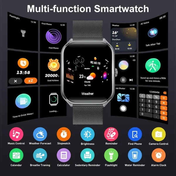 2025 Slim men's and women's smartwatch 1.96-inch AMOLED HD screen Motion track Bluetooth call IP67 waterproof for Huawei Xiaomi - Image 6