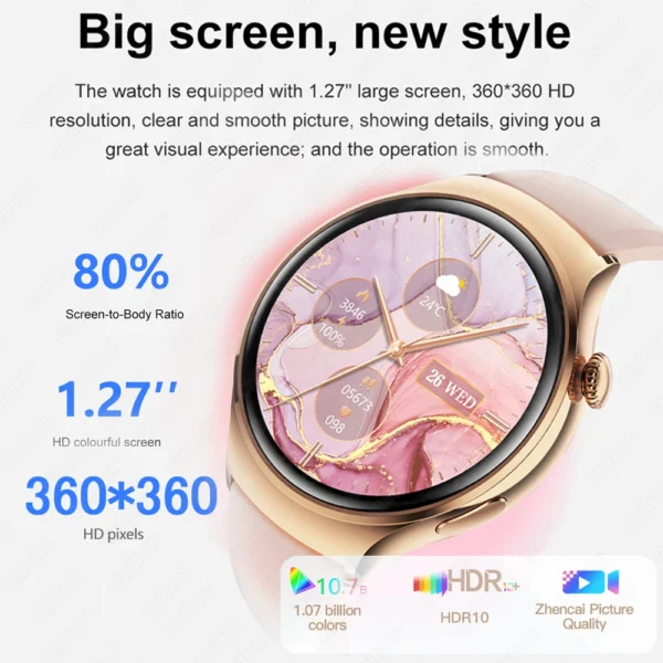 2025New GPS NFC Bluetooth Call Smartwatch Women Watch 4 mini Sports Track Heart Rate Oximetry Monitoring Health Smartwatch Woman - Image 2