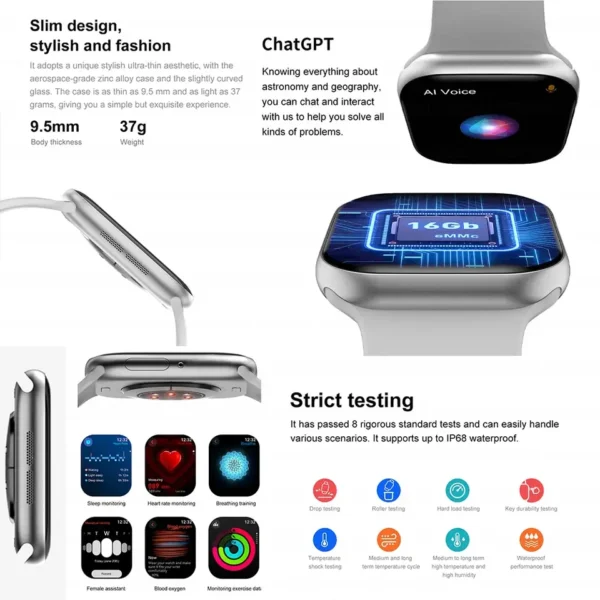 2025 New For Apple GPS Watch 10 Smart Watch Men HD AMOLED Memory Music 3D Surround Bluetooth Call Waterproof Smartwatch Woman - Image 3