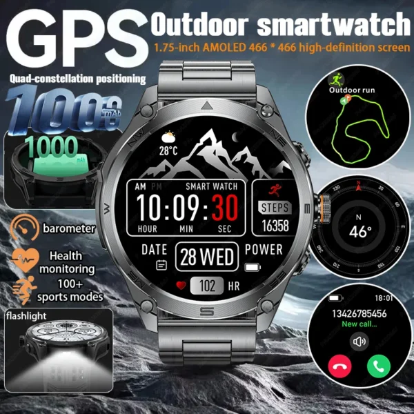 2025 For HUAWEI New Military Smart Watch Built-in GPS Compass barometer 3ATM Waterproof Sport Smartwatch Men Support Voice Call