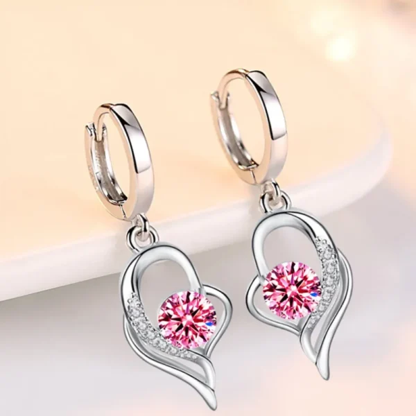 925 Sterling Silver Blue Pink White Purple Crystal Zircon Hot Selling Earrings - Image 6