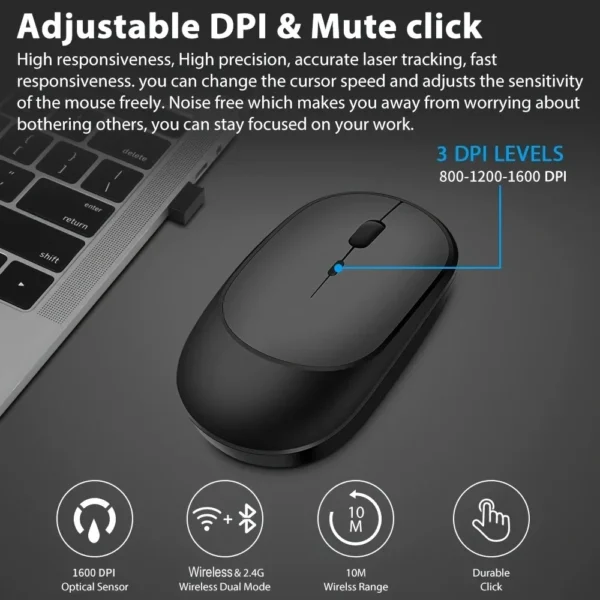 Rechargeable Gaming Mouse Wireless Bluetooth-Compatible - Image 5