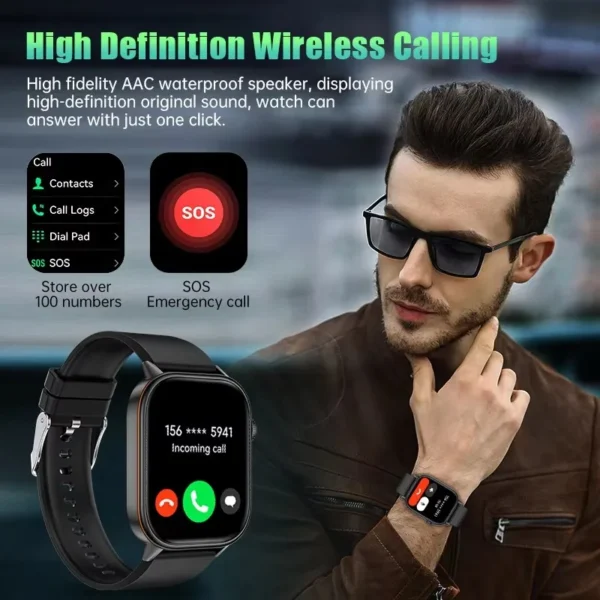 New Sports GPS tracker AMOLED Smartwatch Men Compass Military Outdoor Sports Bluetooth Call Watch 2.01 inch HD screen for Huawei - Image 5