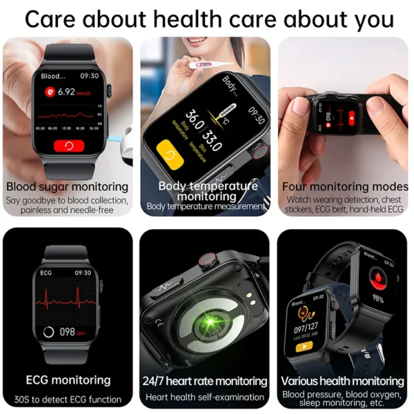 Luxury Men's Smart Watch ECG+PPG Monitor Clock IP68 Waterproof Sports Fitness Tracker Wrist Smartwatch for Women iOS Xiaomi 2025 - Image 3